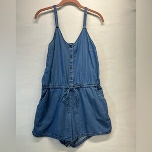 OLD NAVY 100% ONE PIECE ROMPER 2016 COLLECTION‎ S CHAMBRAY BLUE PREOWNED